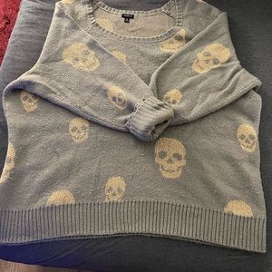 Gold and grey torrid skull sweater